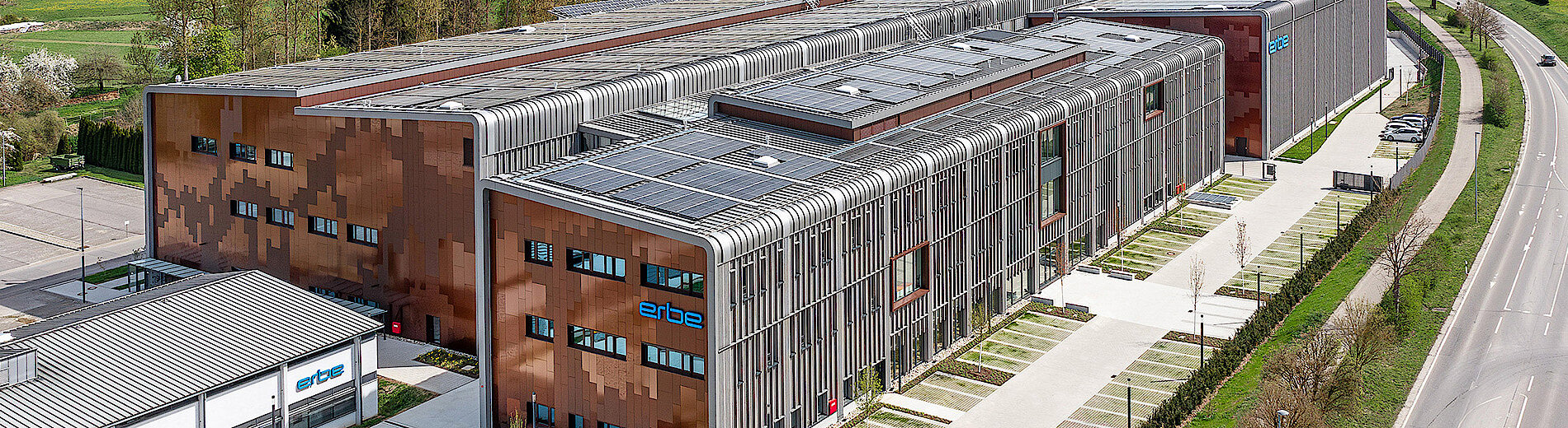 New Erbe Competence Center in Rangendingen. New Standard for sustainable industrial buildings. Front side picture. 